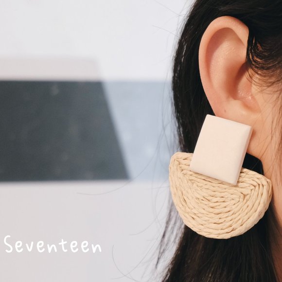 Woven Half Circle Statement Earring - Picture 3 of 5